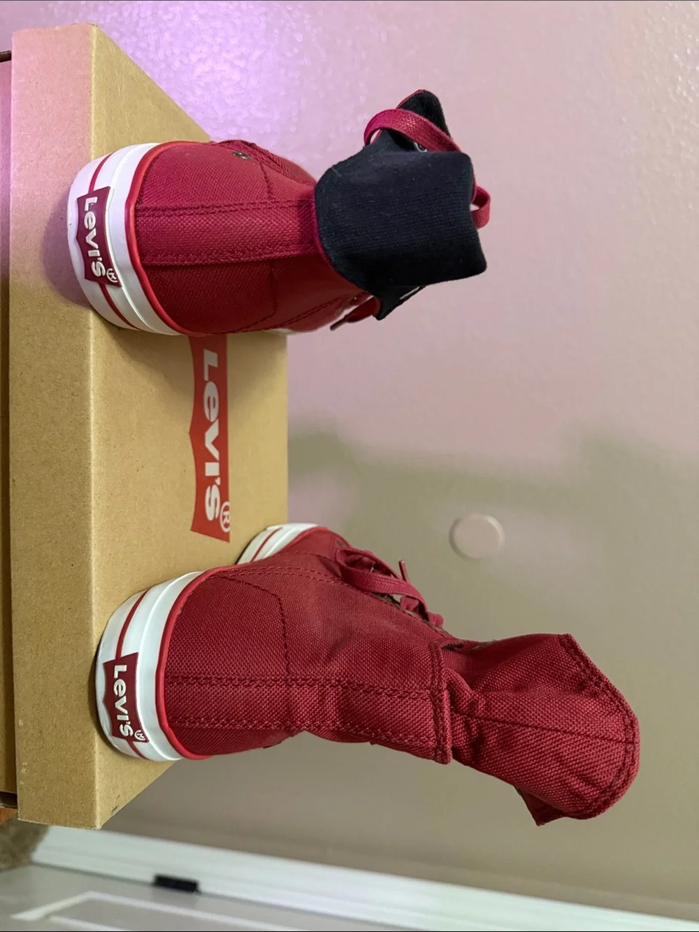 Levi's Red High-Top Athletic Sneakers